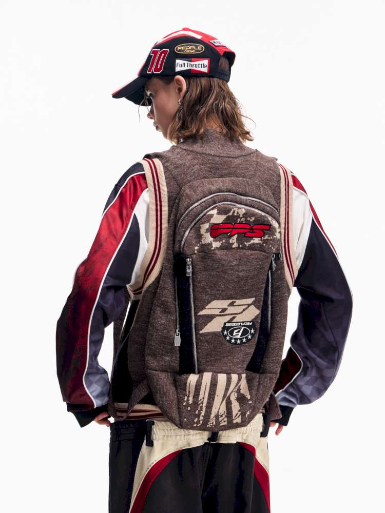 Vintage Racing Knitted Vest【s0000015177】