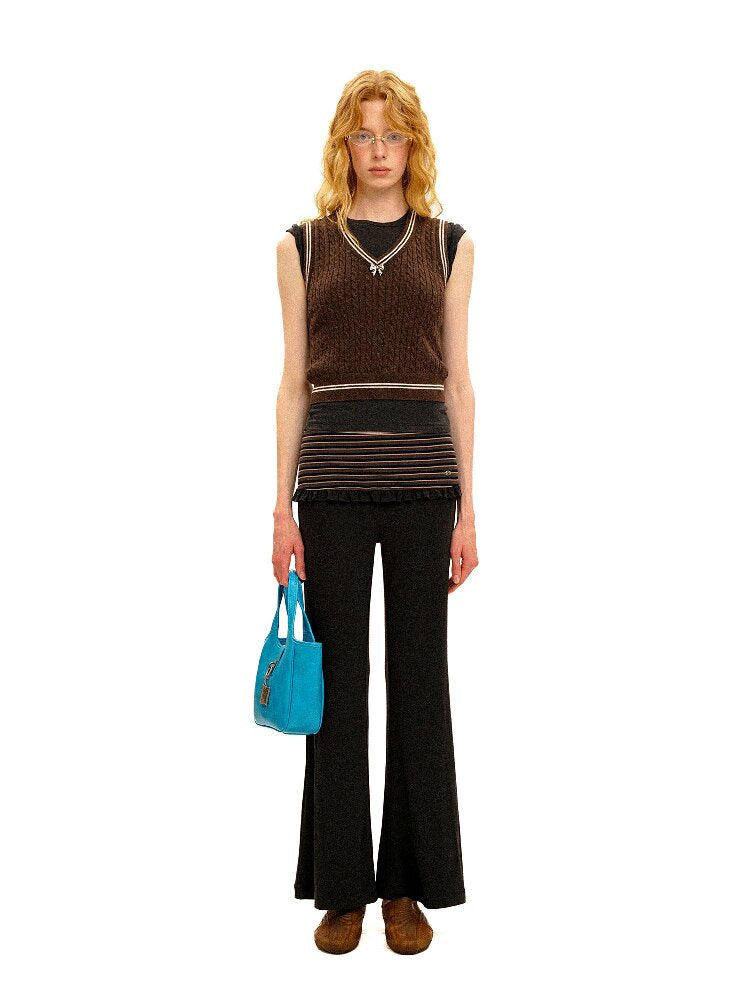 Contrasting Stripe Lace Trousers【s0000016120】