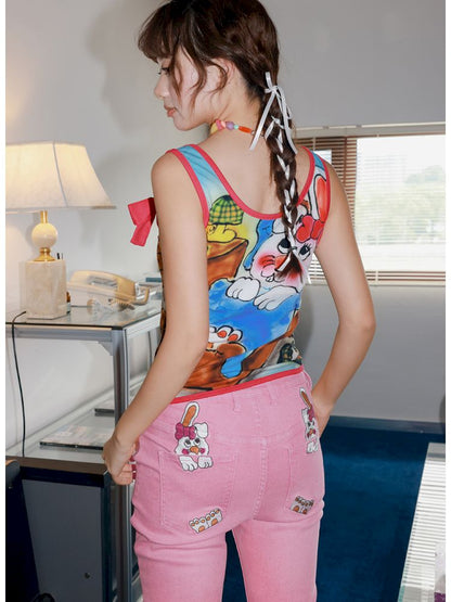 Pink Lace Flared Pants【s0000013342】