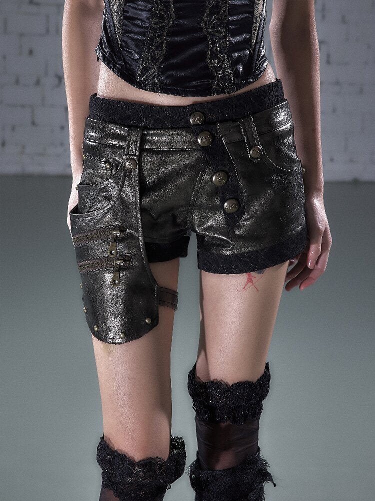 Lace Detachable Leather Shorts【s0000016210】