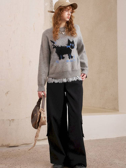 Long sleeves cute loose pullover sweater【s0000014382】