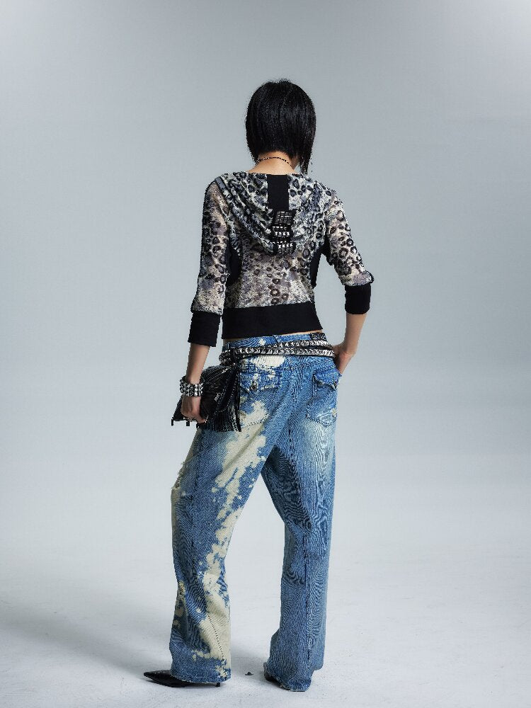 Low Rise Distressed Denim Trousers【s0000017002】