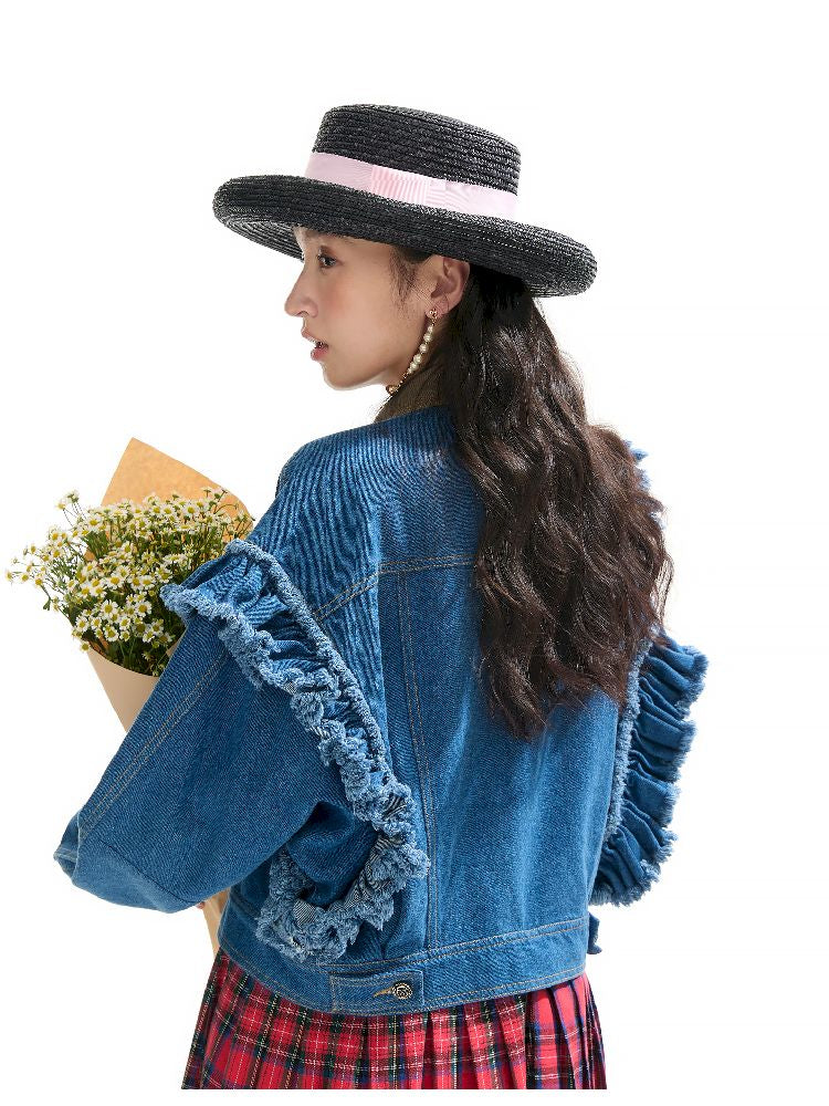 Plaid Denim Loose Trench Coat【s0000011319】