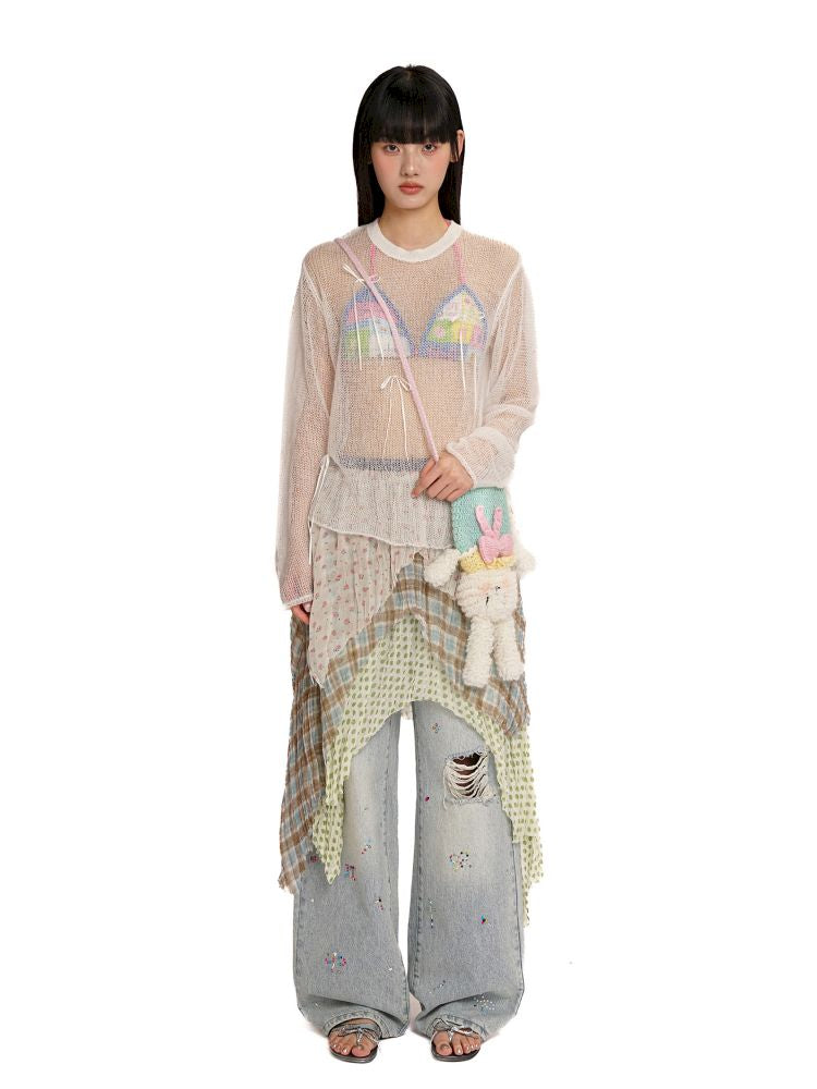 Irregular cut half skirt【s0000012545】