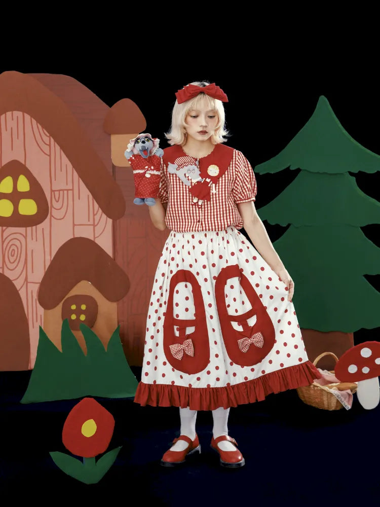 3D Pocket Polka Dot Skirt【s0000013935】