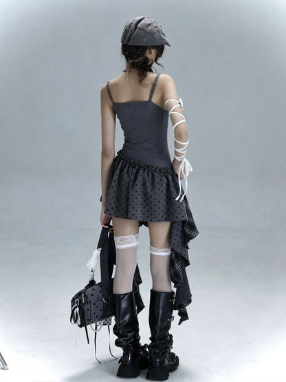 Polka Dot Plaid Stitching Dress【s0000016724】