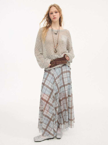 Diagonal Openwork Beaded Knitwear【s0000015405】