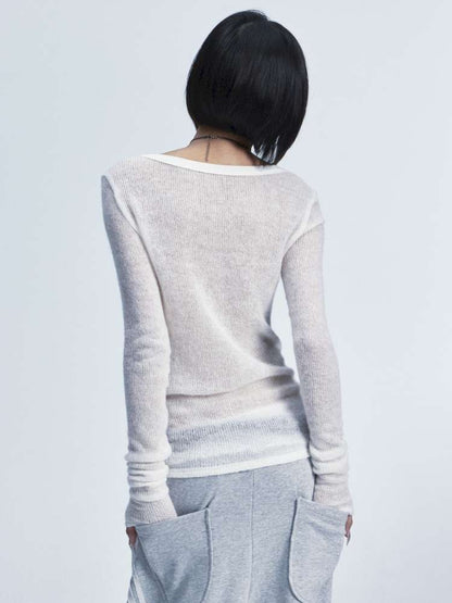 Two Tone Stretch Cross Rivet Top【s0000015010】