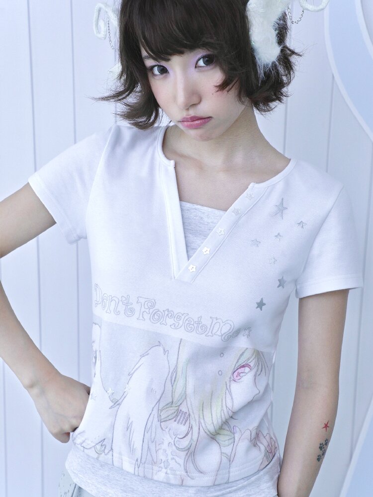 Dreamcore Angel Silver Fake T-Shirt【s0000016544】