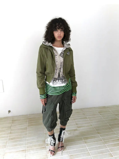 Fake Two-Piece Zipper Short Jacket【s0000014197】