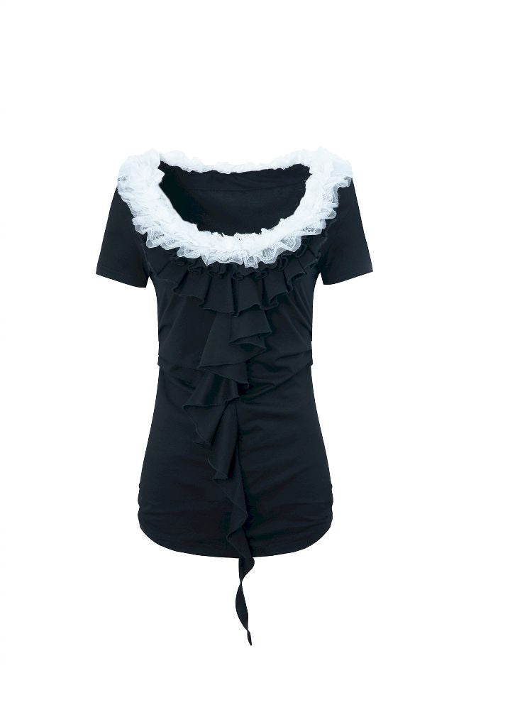 Multi-layer Lace Ruffle Slim T【s0000012213】