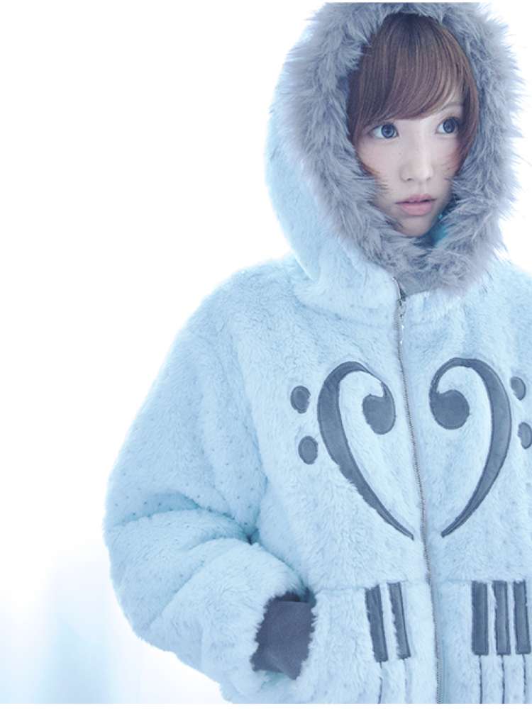 Mint Green Cotton Star Plush Hooded Jacket【s0000014693】