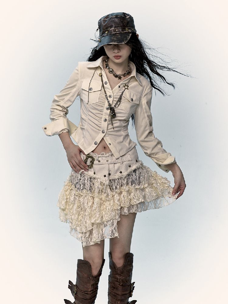 Lace Mesh Half Skirt【s0000011431】