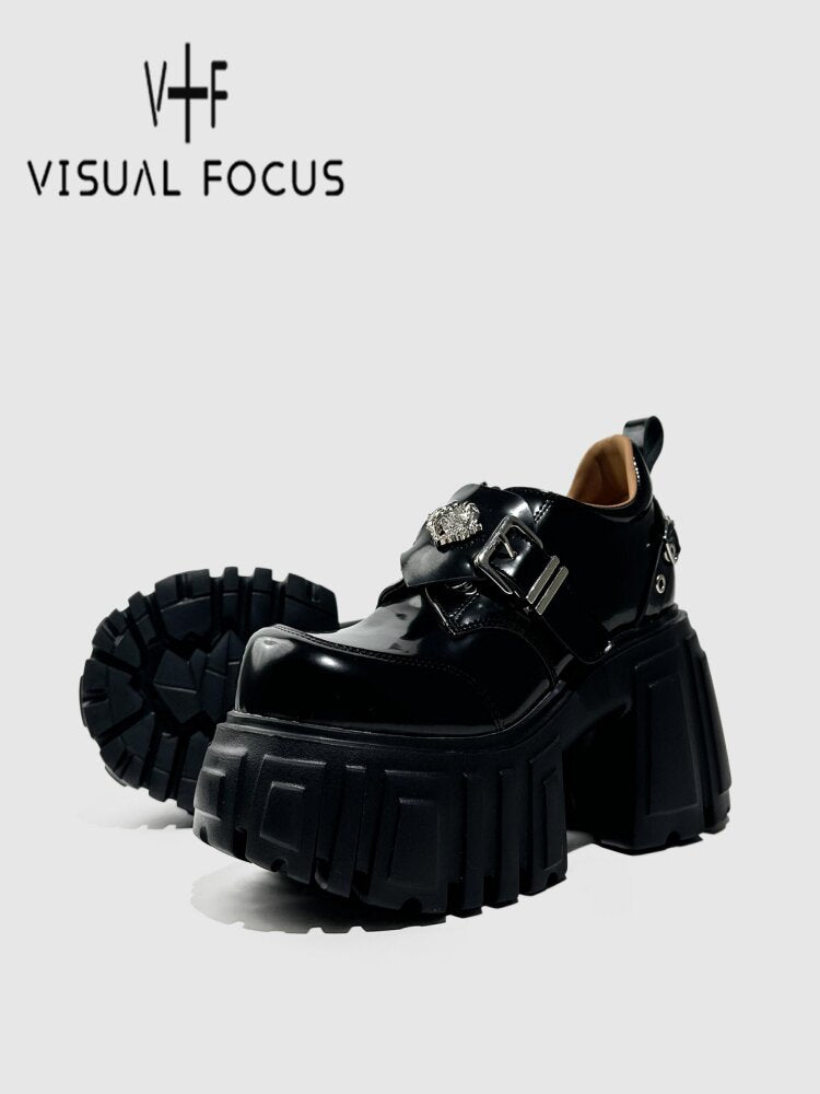 Punk Patent Leather Muffin Shoes【s0000015713】