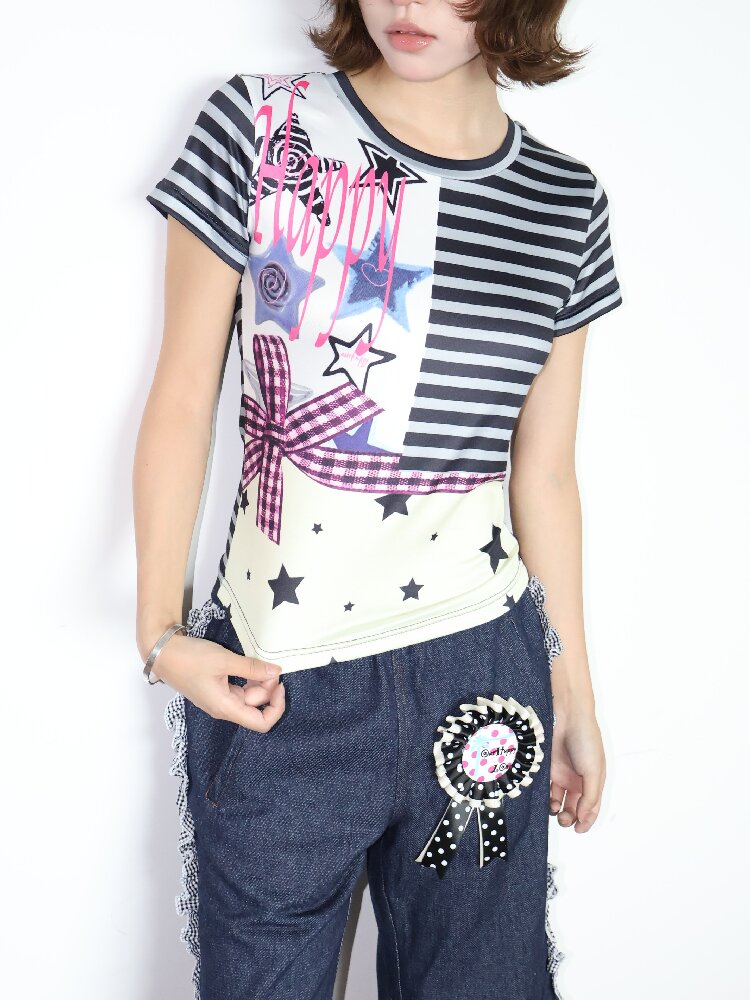 Light Sub Punk Short Sleeve Top【s0000018683】