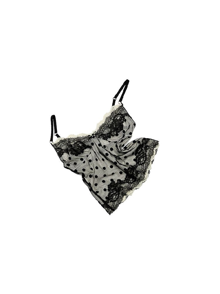 Double Layer Polka Dot Lace Inner Tops【s0000011587】
