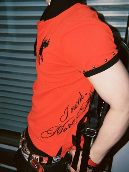 Blazing Soul Embroidered Polo Shirt【s0000016960】