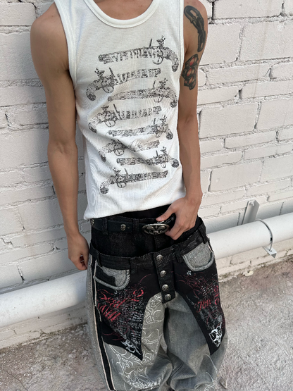 Full Solo Fire Gun Sleeveless Vest【s0000016967】