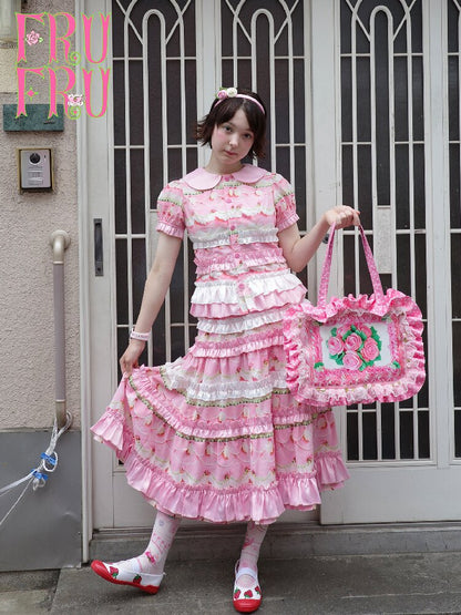 Vintage Cake Print Bubble Shirt Dress【s0000017760】