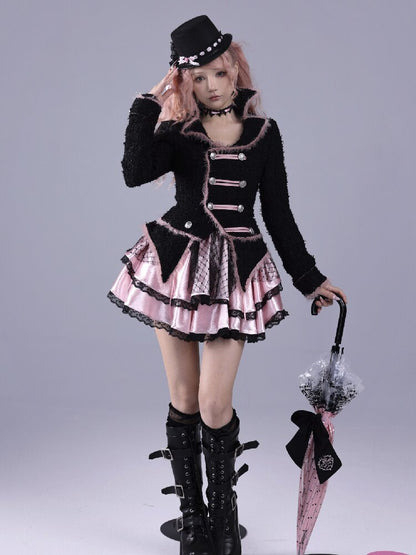 Baroque Relief Black Puffy Skirt Jsk【s0000016223】