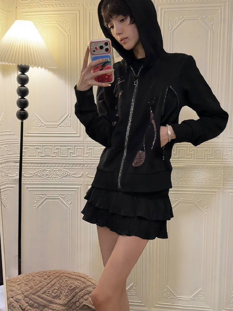 Purple Rhinestone Piano Key Cardigan【s0000019266】