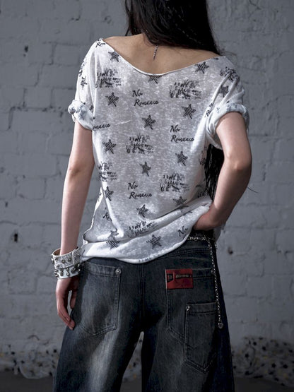 Large neckline loose-fitting T-shirt【s0000012799】