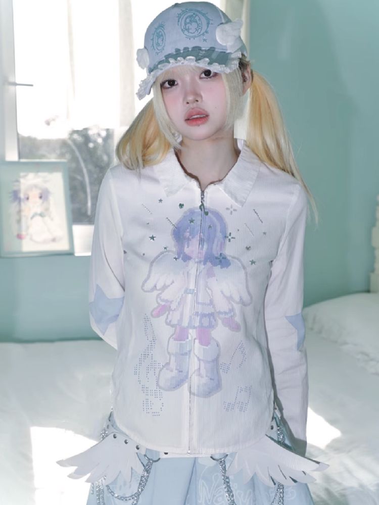 Vertical Stripe Long Sleeve Shirt【s0000012201】