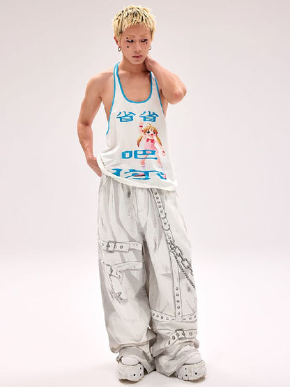 Hand-painted Printed Jeans【s0000011800】