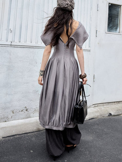 Modern Retro Glossy Balloon Dress【s0000016869】