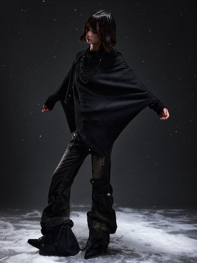 Dark Punk Loose Knit Outerwear Shawl【s0000019294】