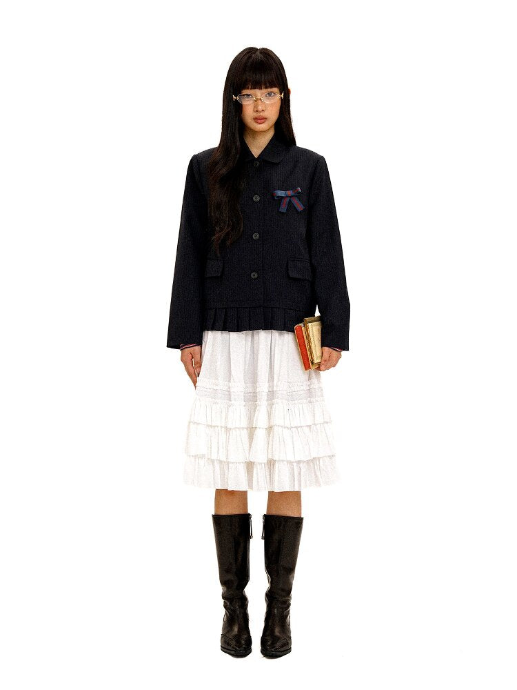 Vintage Doll Collar Pleated Blazer【s0000016113】