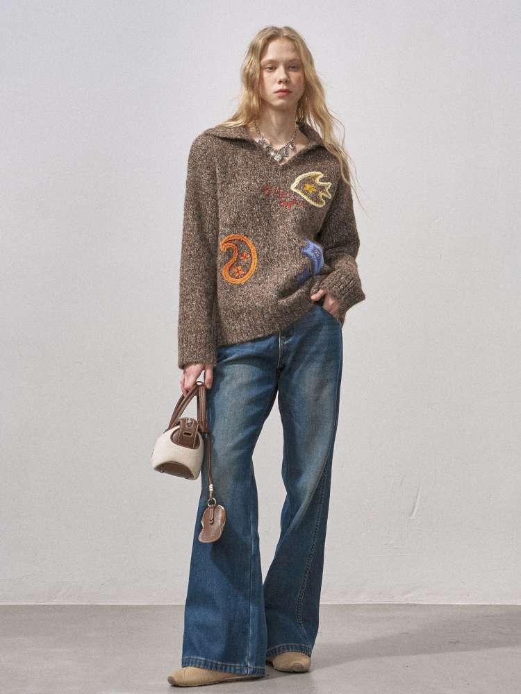 Colorful Towel Embroidered Sweater【s0000015232】