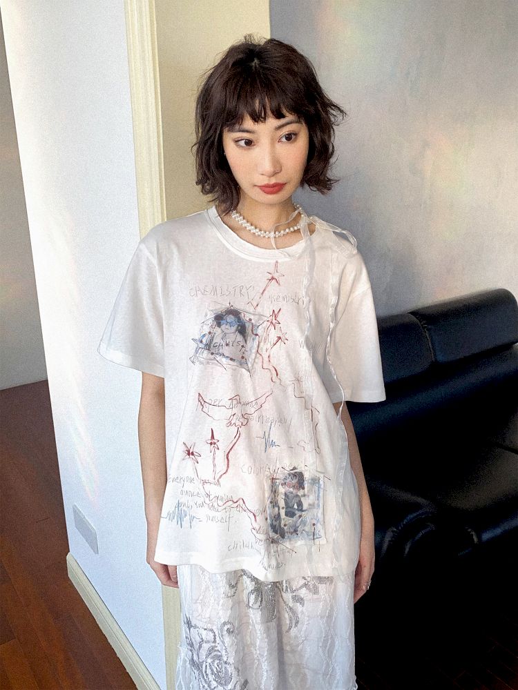 Loose short-sleeved splicing wind top【s0000012277】