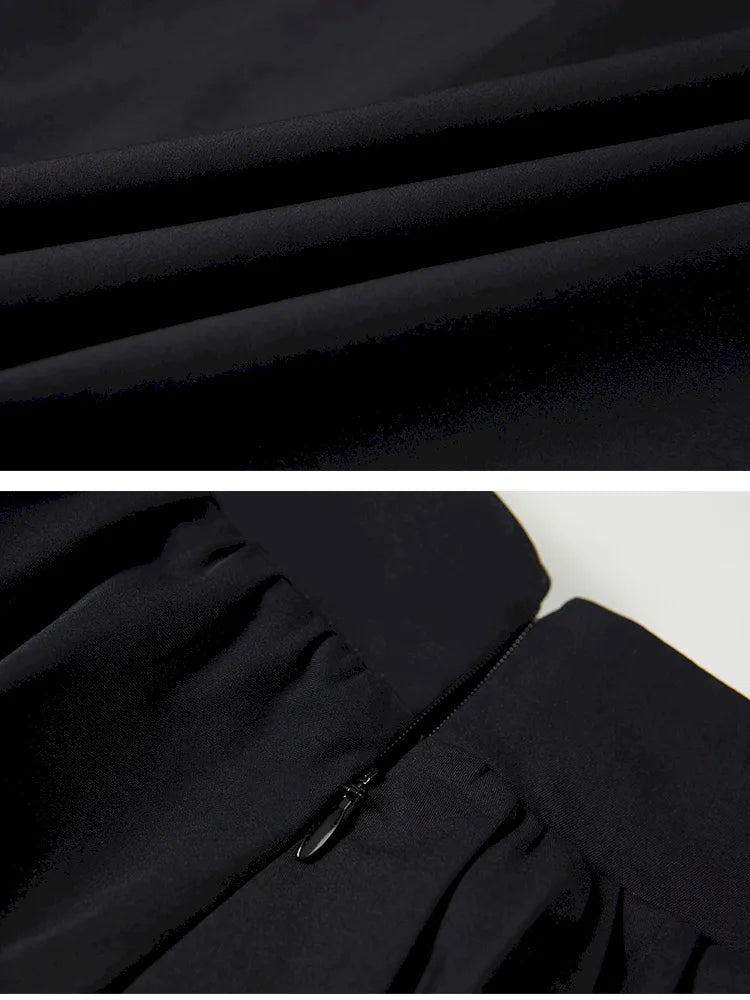 Wide-Skirted Pleated Midi Skirt【s0000014083】