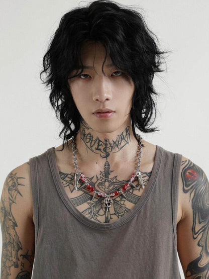 Handmade Y2K Punk Beaded Necklace【s0000018966】