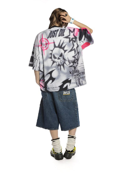American Graffiti Print T-shirt【s0000015888】