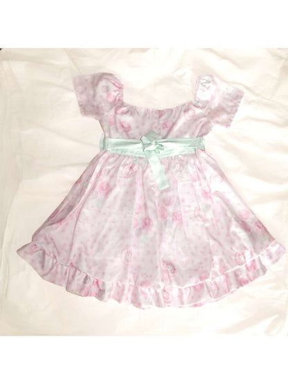 Mint Flower Chiffon Floral Dress【s0000015206】
