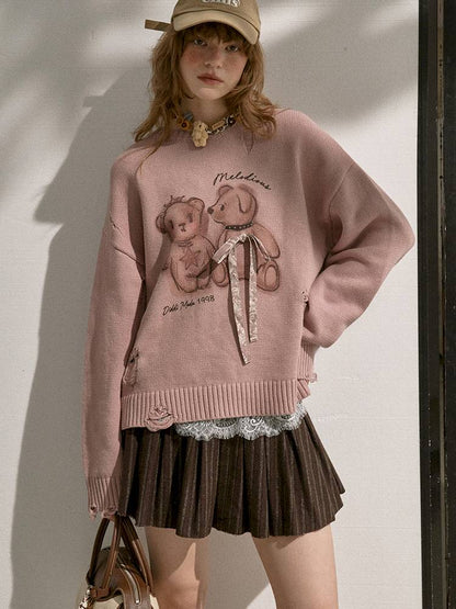 Oversized Long-Sleeve Knit Sweater【s0000014392】