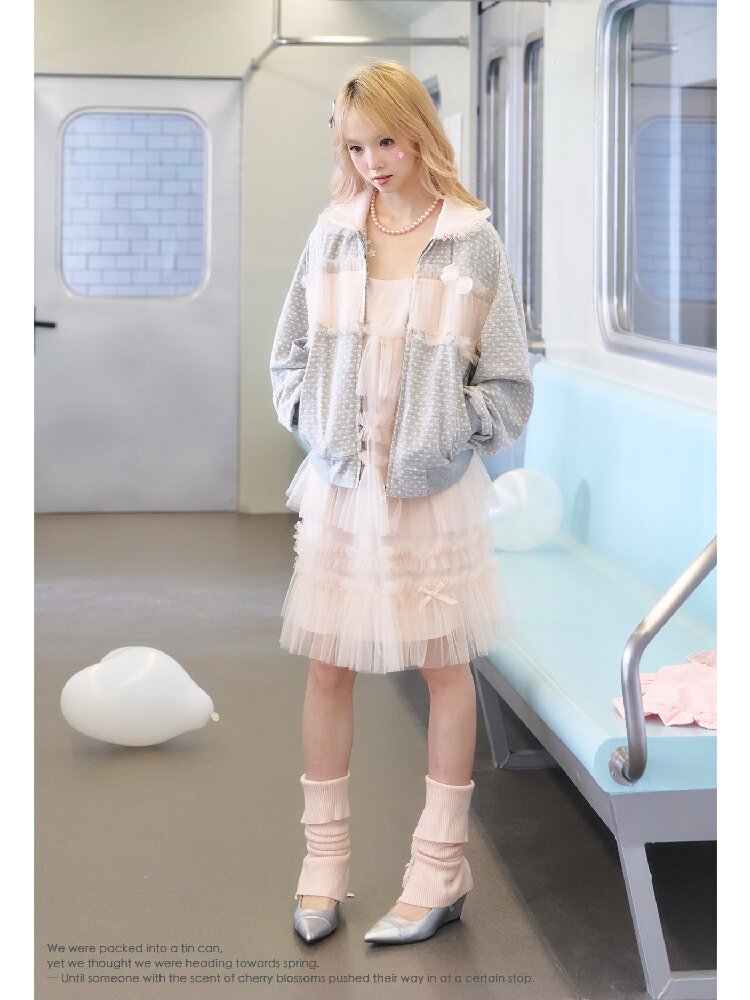 Polka Dot Knit Mesh Lace Coat【s0000016367】