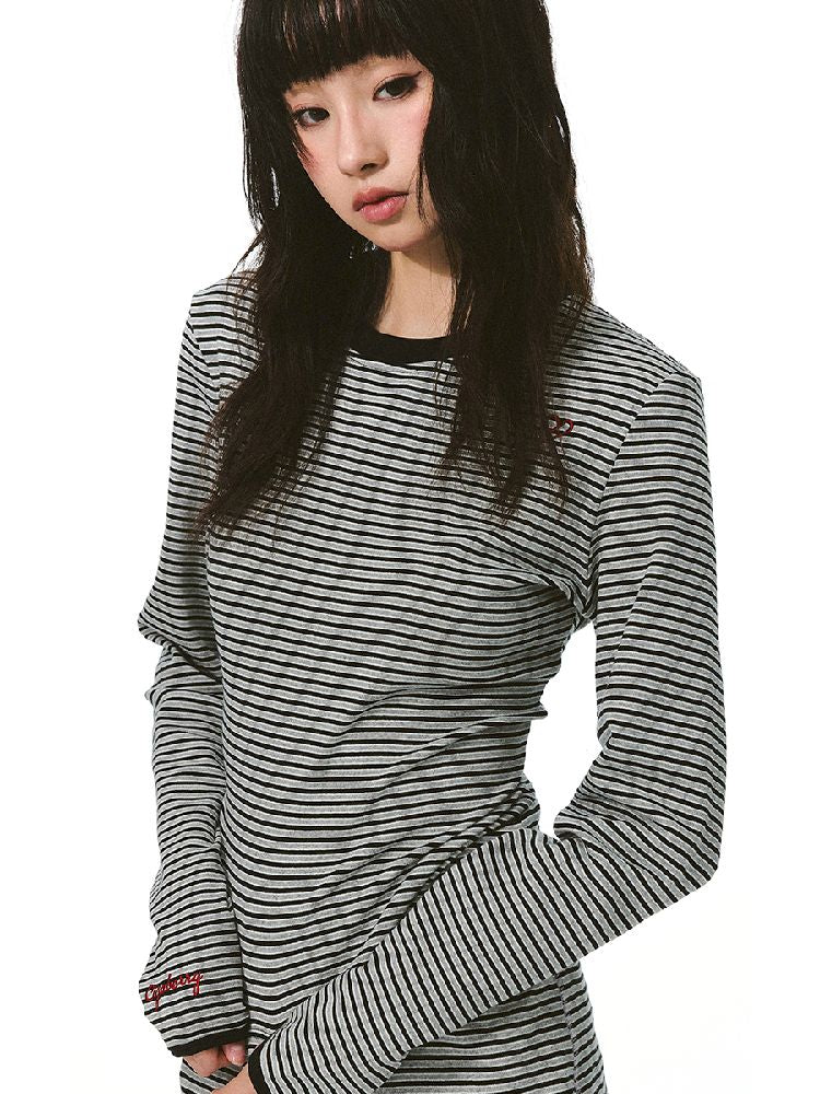 한국 스트라이프 컬러 충돌 멜빵 [S000011419]