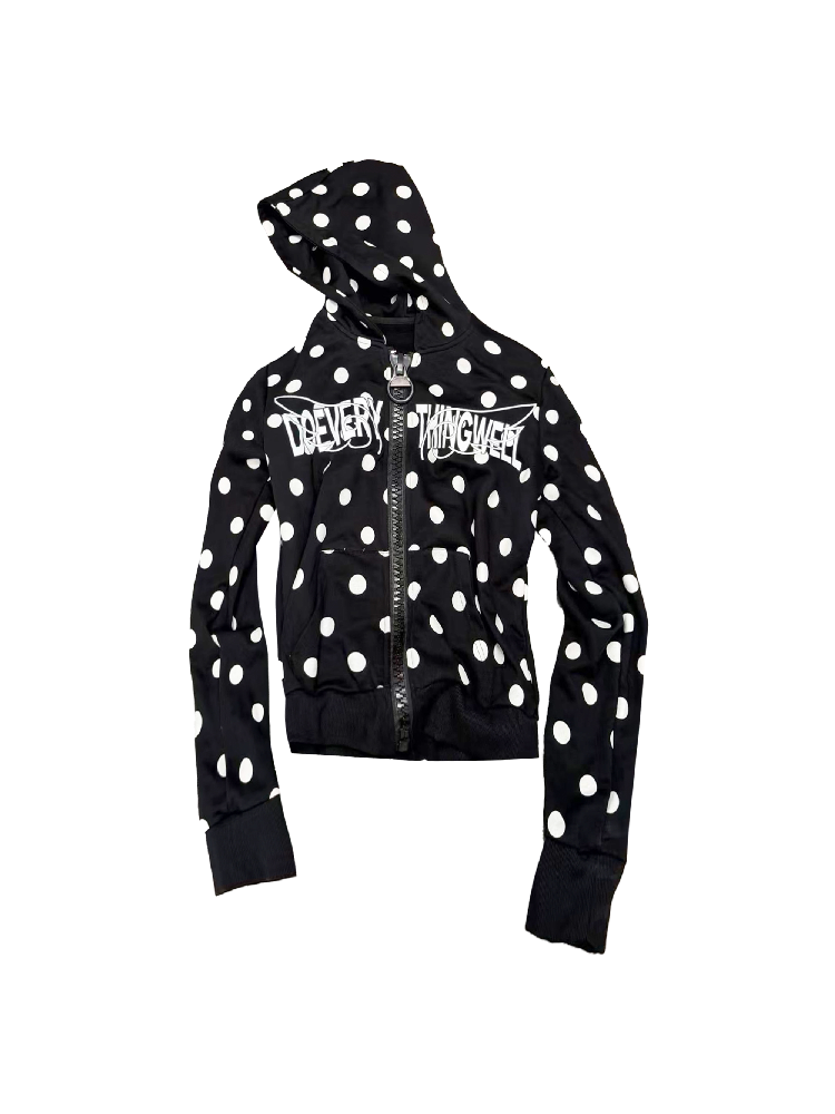 Angel Slogan Zipper Hooded Jacket【s0000018343】