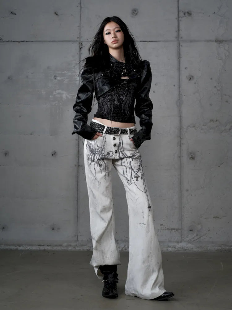 Stand Collar Ultra-Short Leather Jacket【s0000013950】