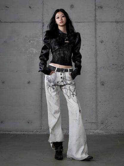 Stand Collar Ultra-Short Leather Jacket【s0000013950】