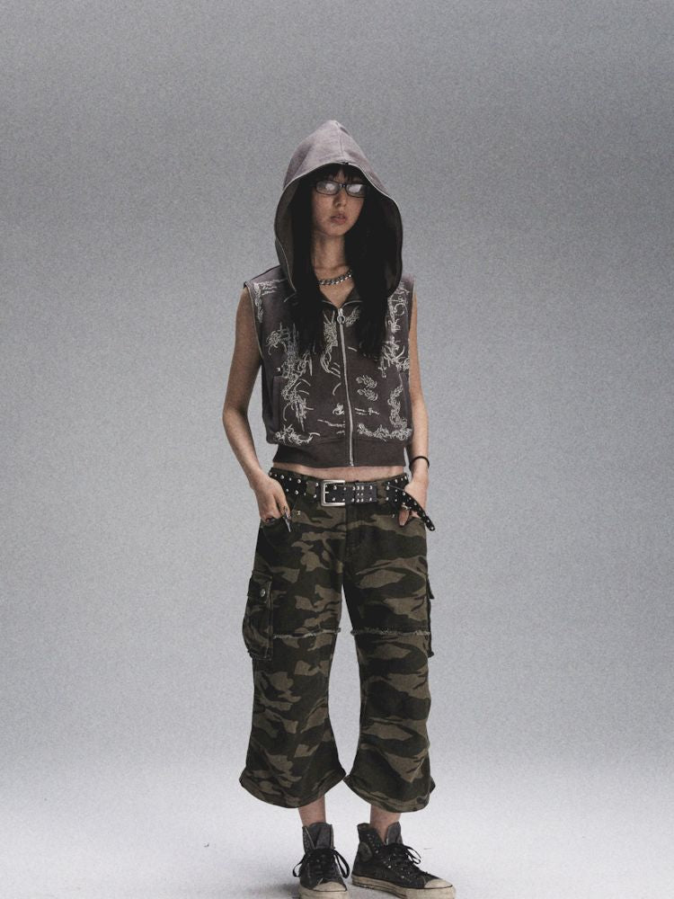 Loose Casual Low Waist Camouflage Denim【s0000007902】