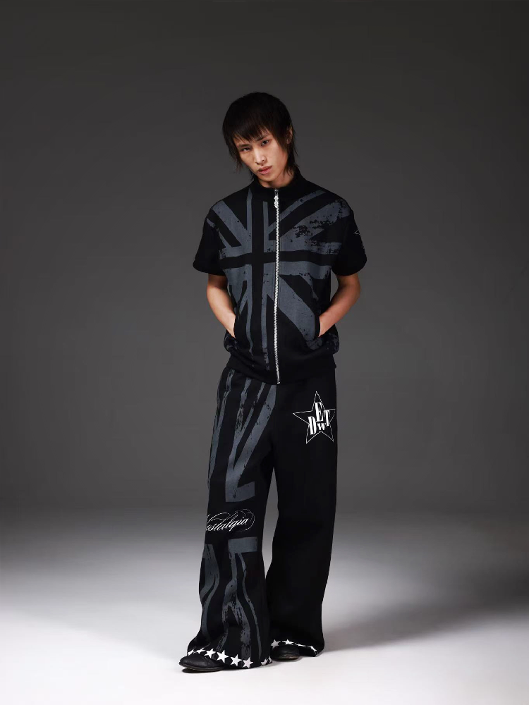 Flag Sub-Print Boxing Sweatpants【s0000018274】