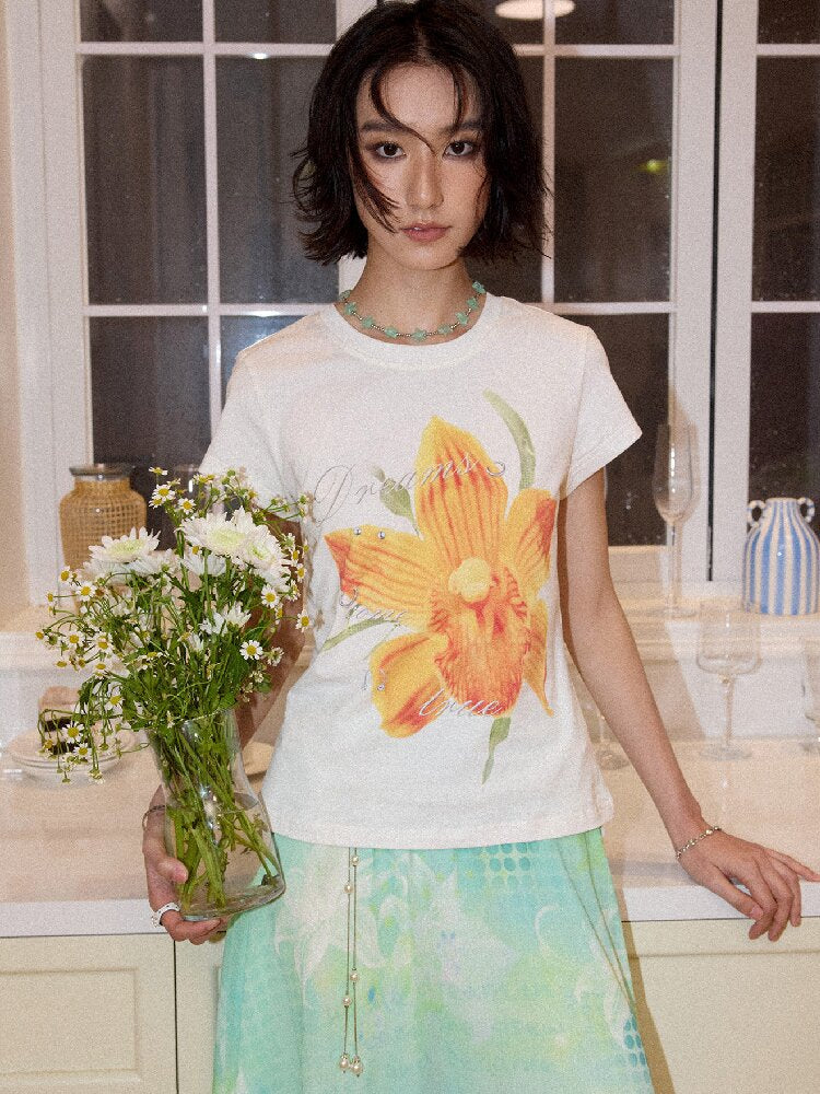 Floral Print Short Sleeve Shirt【s0000016656】