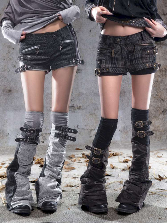 Faux Two-Piece Leggings Low-Rise Shorts【s0000014485】