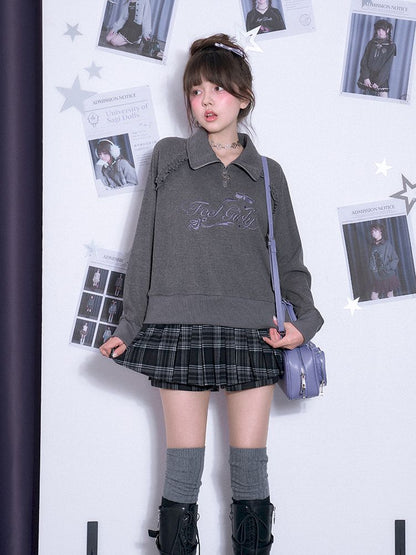 Half high neck Long Sleeve Sweatshirt【s0000011667】