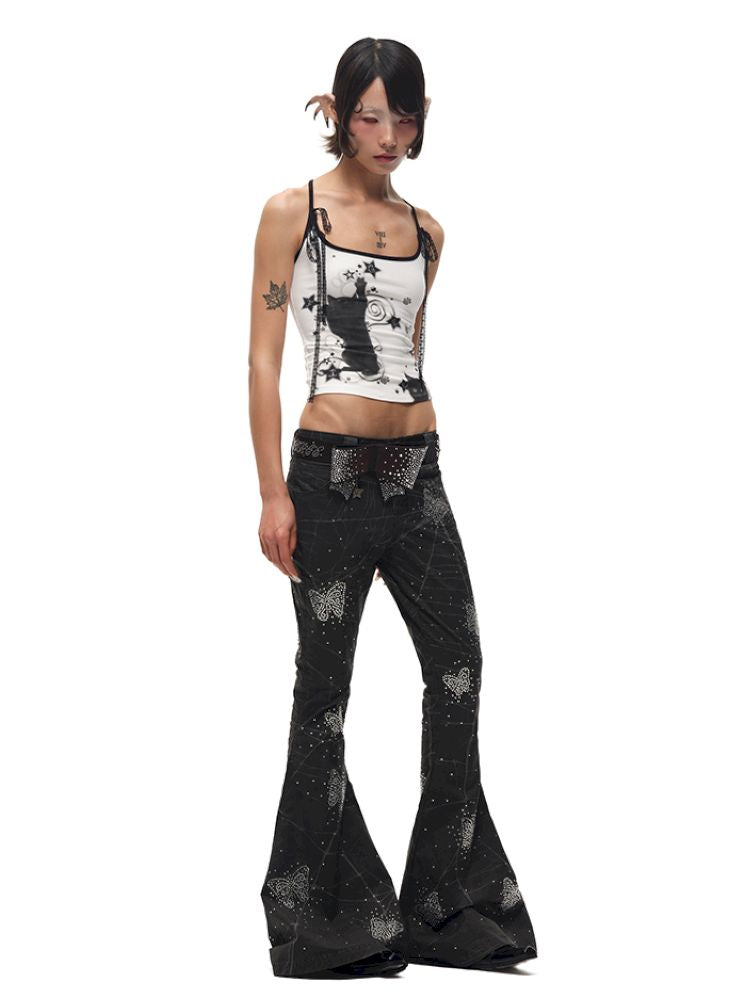 Black Cat Print Camisole【s0000012585】