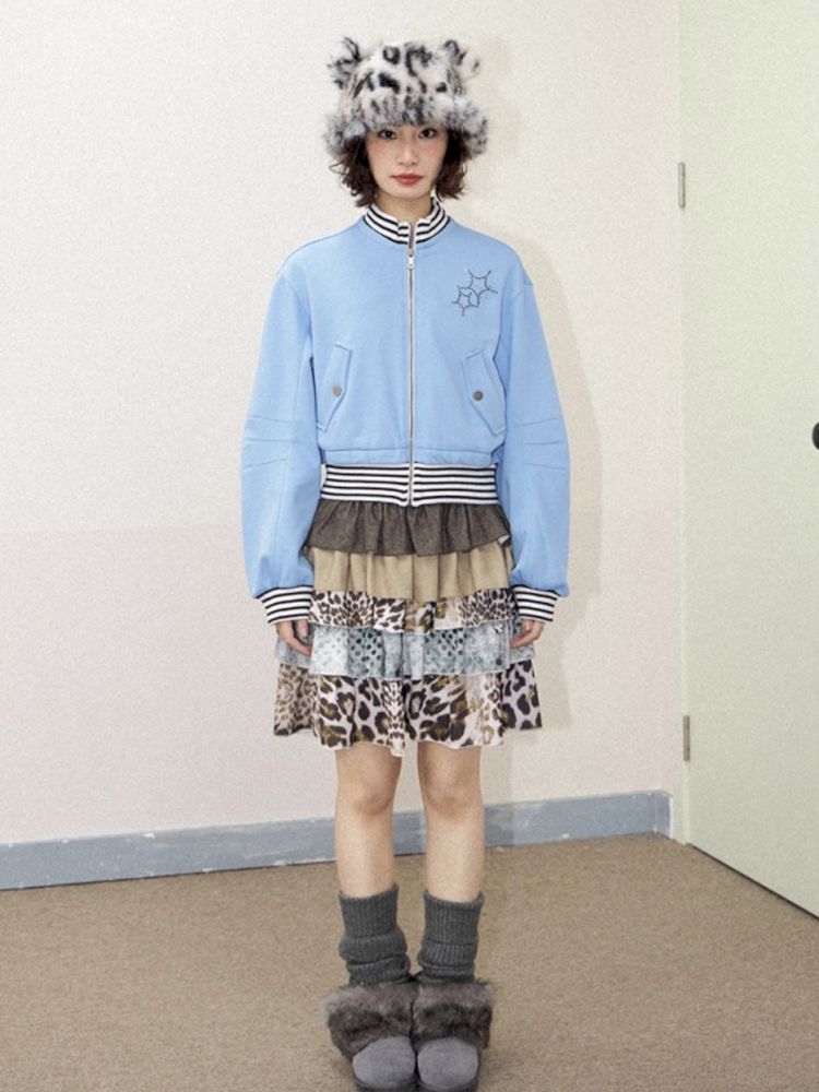 Printed splicing bustier cake skirt【s0000012271】